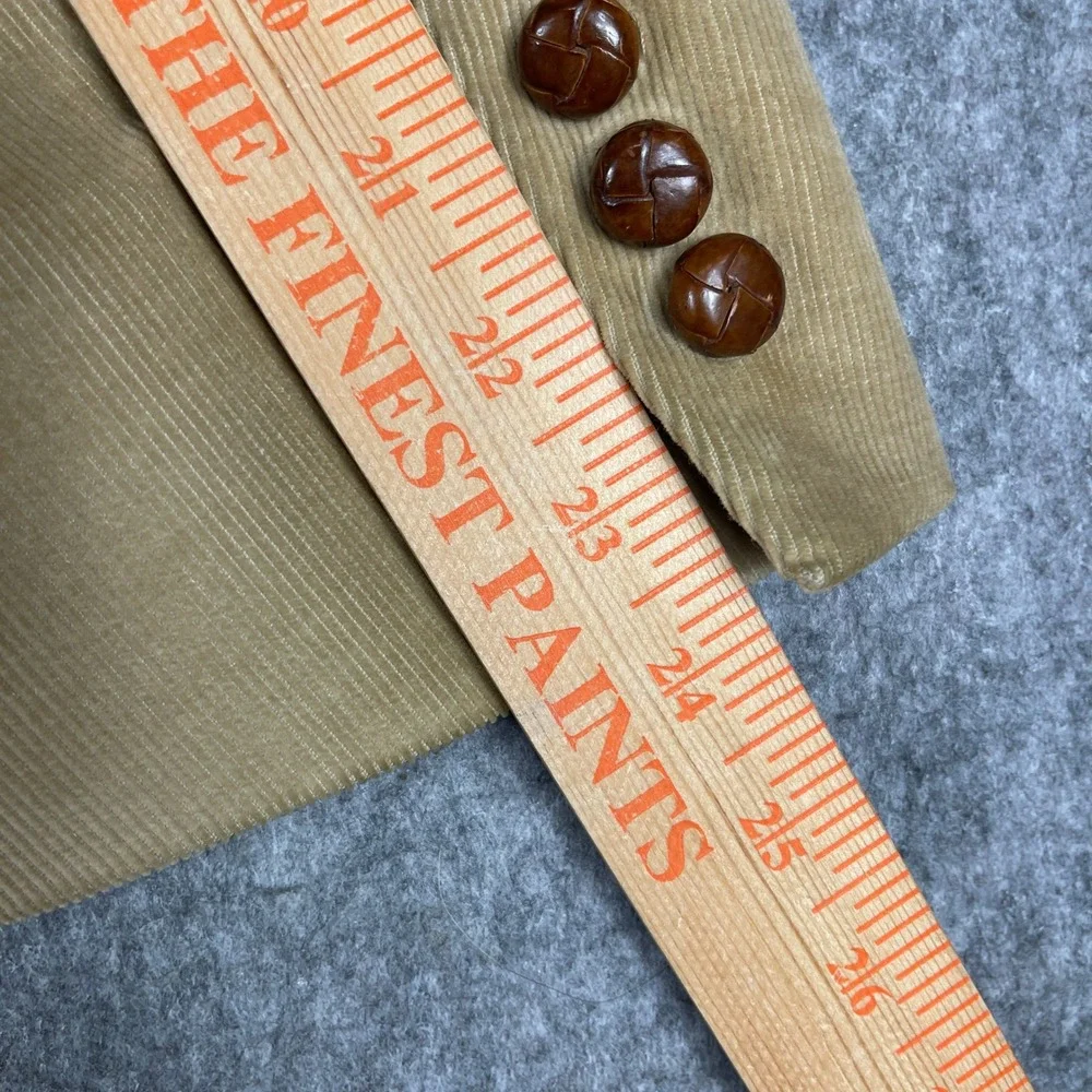 Vintage Levis Western Wear Corduroy Blazer Tan Elbow Patches Mens 48L Sport Coat